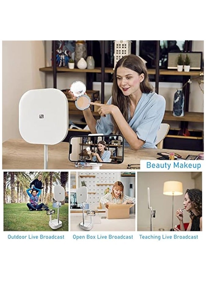 Green Tiger Phone Stand For Video Recording | Overhead 360° Rotation With Two Phone Holders | Content Creator Kit | Rechargeable Adjust Foldable 15 Brightness LED Light For Live Streaming/YouTube/Video Recording - Image 2