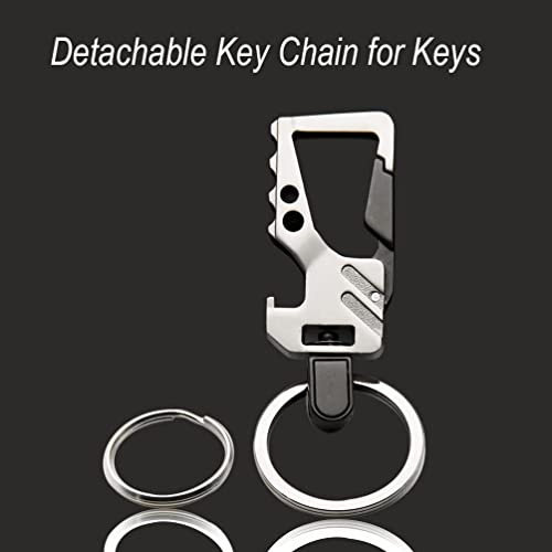 Contacts Heavy Duty Stainless Steel Key Chain Bottle Opener with Double Key Rings Beer Opener Holder for Men Women - gun metal silver-Pack of 1 - Image 4