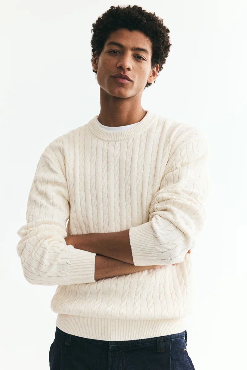 H&M Regular Fit Cable-knit jumper