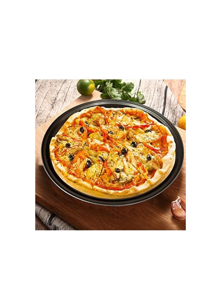 هوم زون صينية بيتزا مثقوبة، قطعتين من الفولاذ الكربوني غير اللاصق، أداة مقرمشة مستديرة مقاس 13 بوصة للمطبخ المنزلي - Image 5