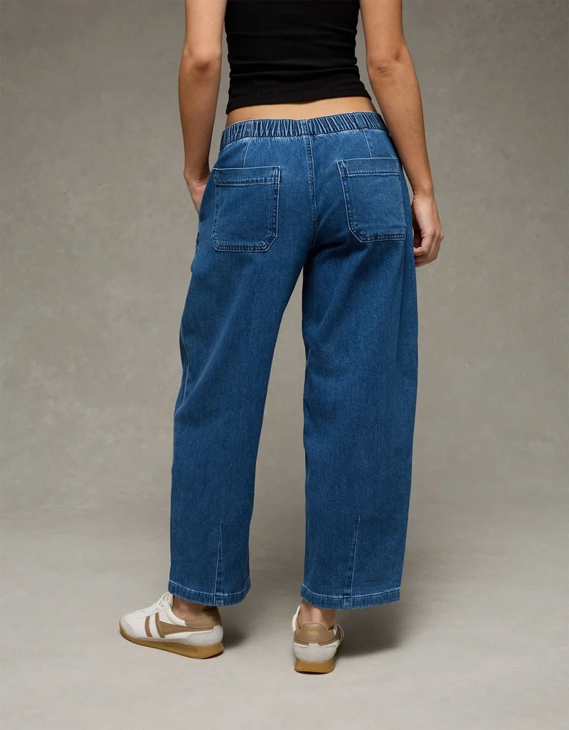 American Eagle AE Dreamy Drape Stretch Low-Rise Pull-On Baggy Jean