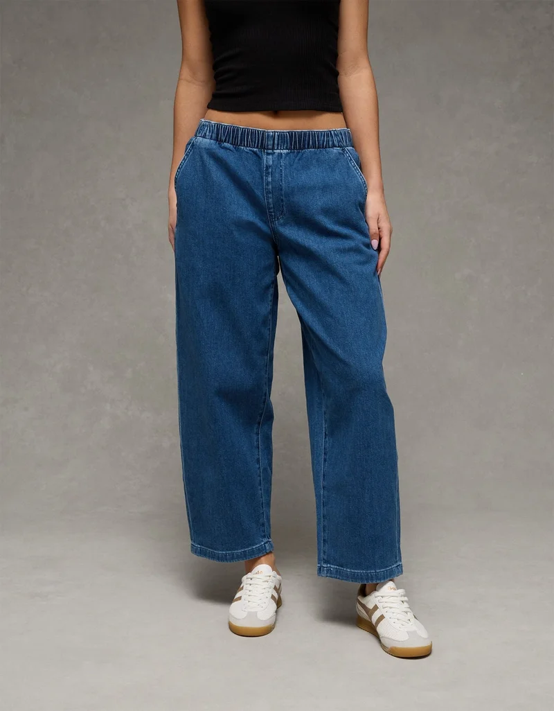 American Eagle AE Dreamy Drape Stretch Low-Rise Pull-On Baggy Jean