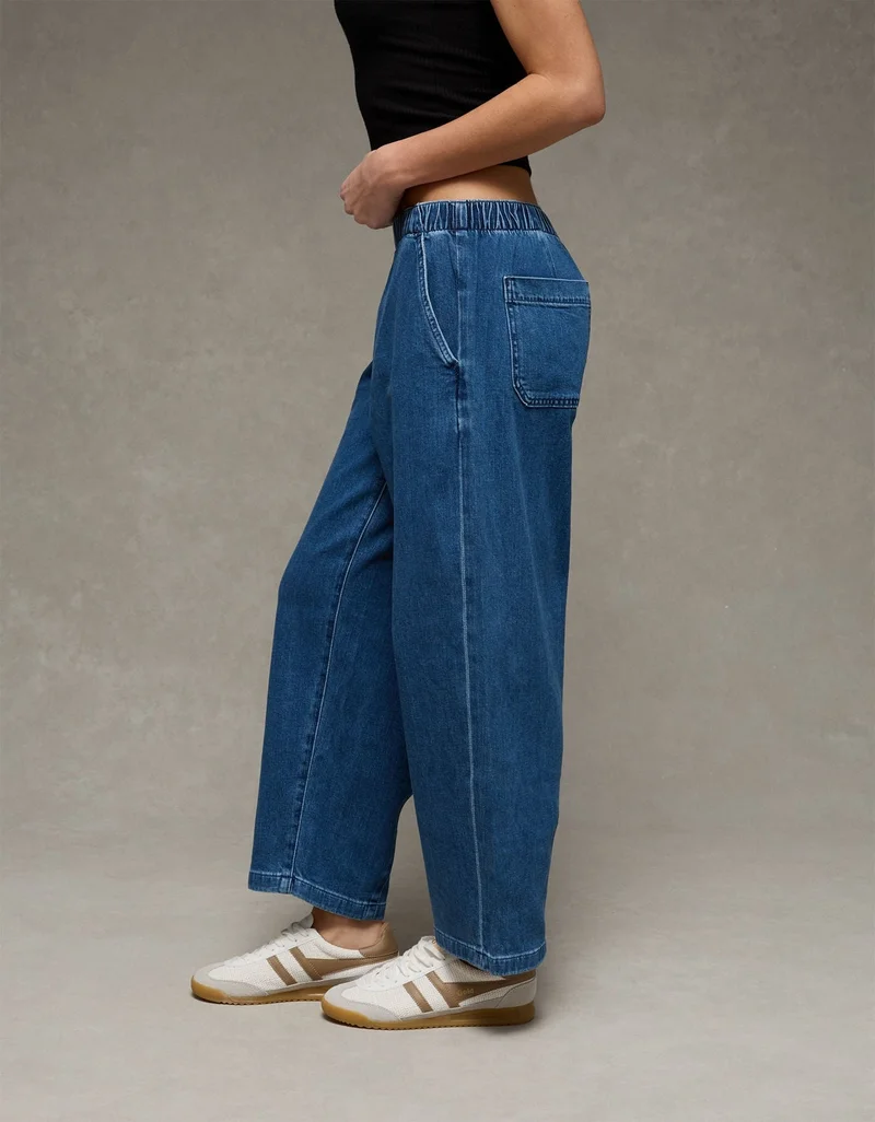 American Eagle  AE Dreamy Drape Stretch Low-Rise Pull-On Baggy Jean for Women | Best Price UAE