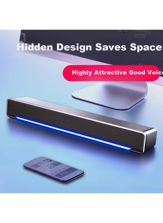 SADA Computer Speakers, Home Desktop Wired Active Speakers, Bluetooth Small Speakers, Laptop Long Bass Subwoofer, External Pc Speakers, V-196 - Image 2