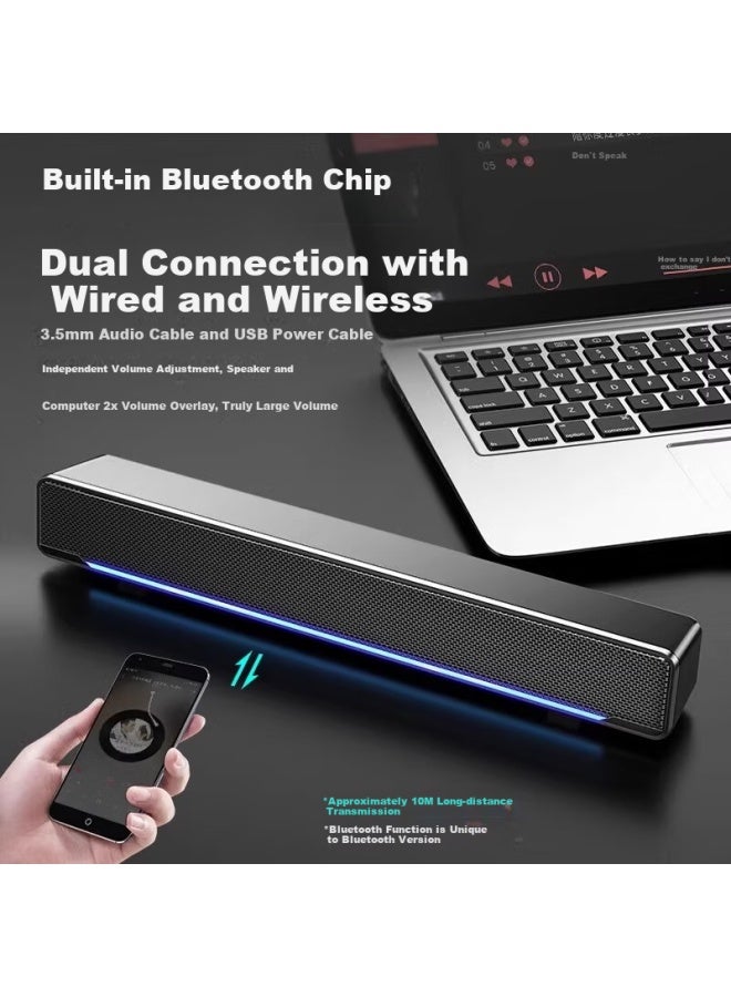 SADA Computer Speakers, Home Desktop Wired Active Speakers, Bluetooth Small Speakers, Laptop Long Bass Subwoofer, External Pc Speakers, V-196 - Image 1