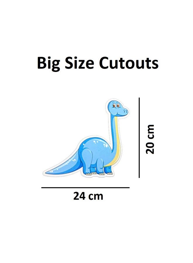 FI - FLICK IN 17 pcs Happy Birthday Dinosaur Theme Birthday Party Dino Animals Cutouts Props & Cake Topper Birthday Decoration Items Party Supplies (Pack of 17, Multicolor) - Image 4