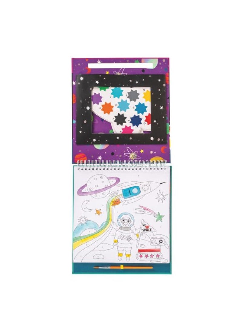 Floss & Rock - Floss & Rock Space Paint by Numbers – Kids Painting Activity Set with Space-Themed Design, Includes Paints & Brush, Creative Arts & Crafts Kit - Image 1
