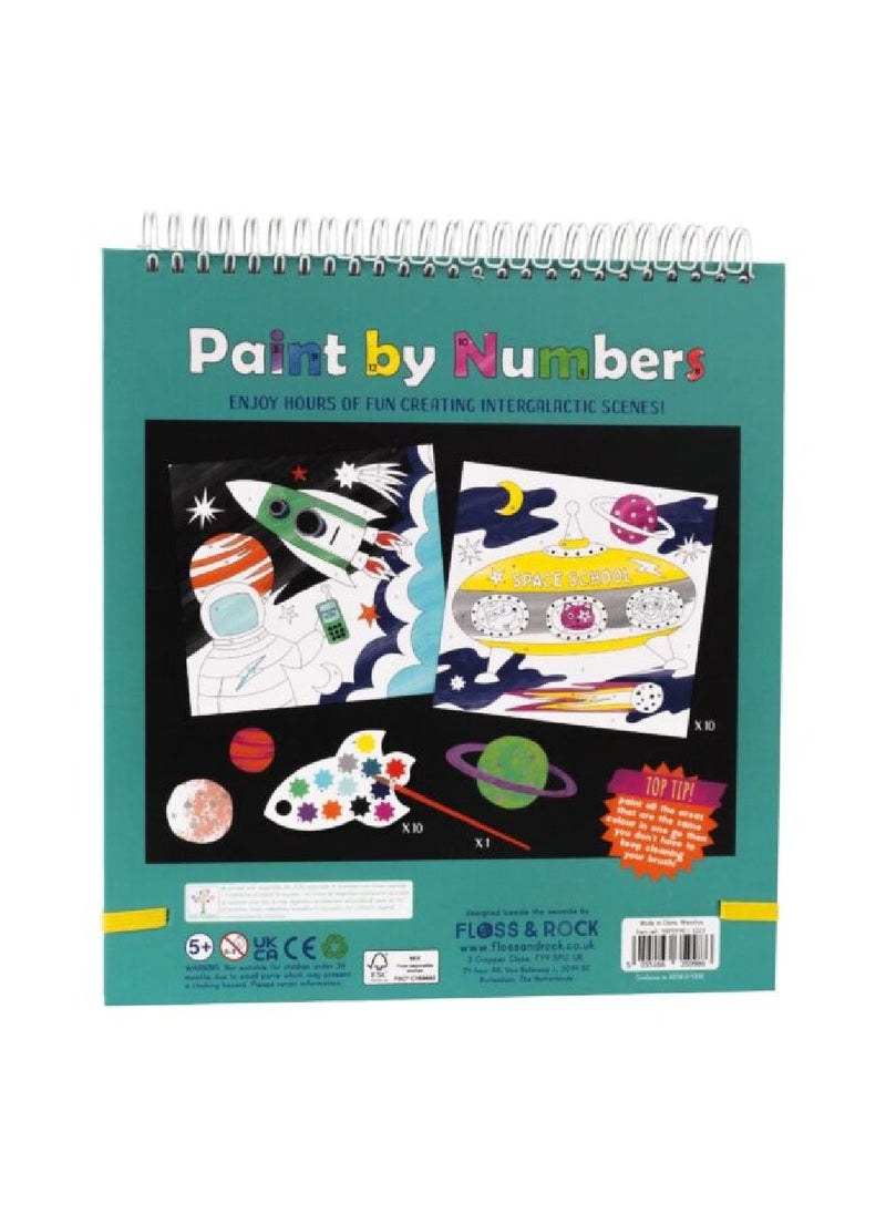 Floss & Rock - Floss & Rock Space Paint by Numbers – Kids Painting Activity Set with Space-Themed Design, Includes Paints & Brush, Creative Arts & Crafts Kit - Image 1