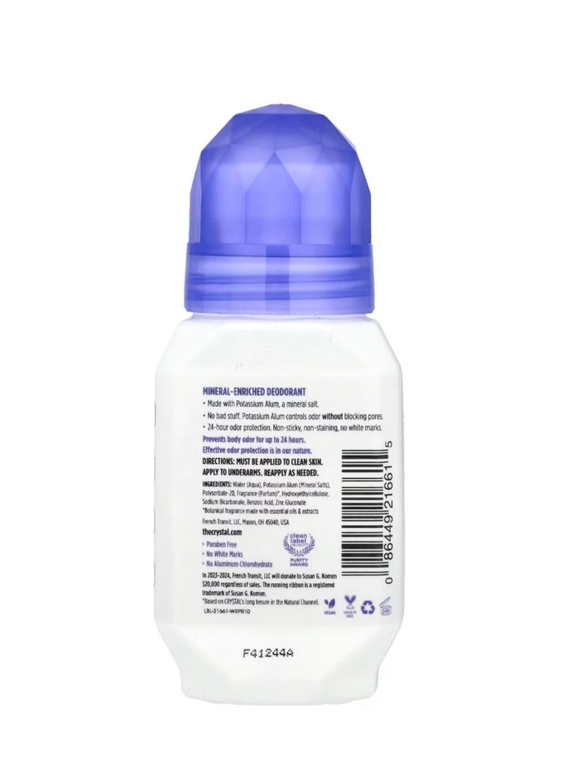 CRYSTAL Mineral-Enriched Deodorant Roll-On Lavender & White Tea 2.25 fl oz (66 ml) - Image 2