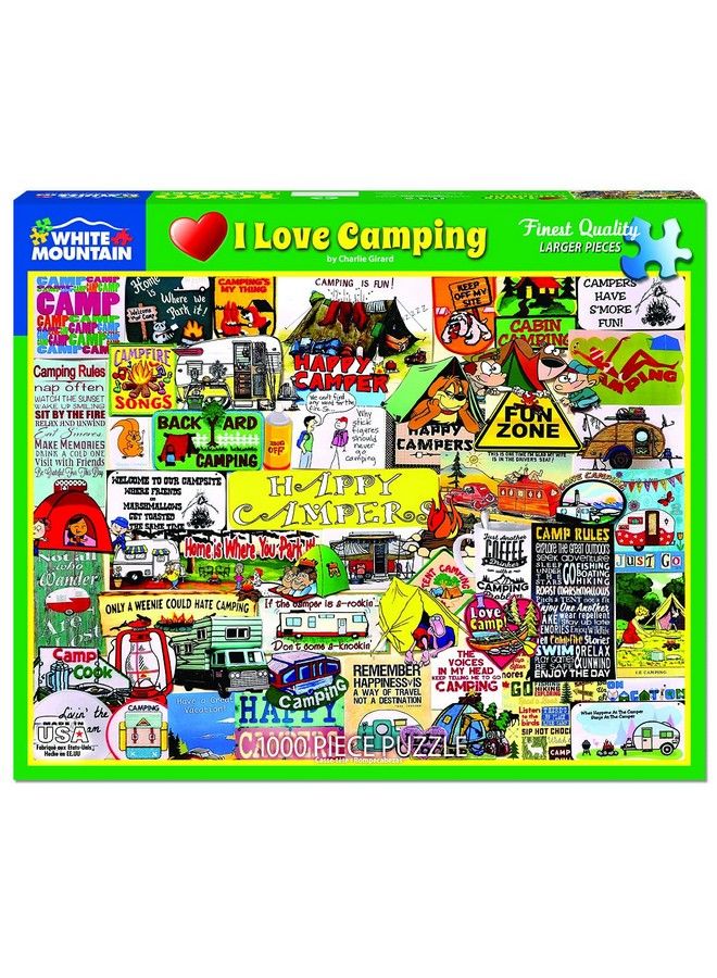 WHITE MOUNTAIN Puzzles I Love Camping 1000 Piece Jigsaw Puzzle - Image 1