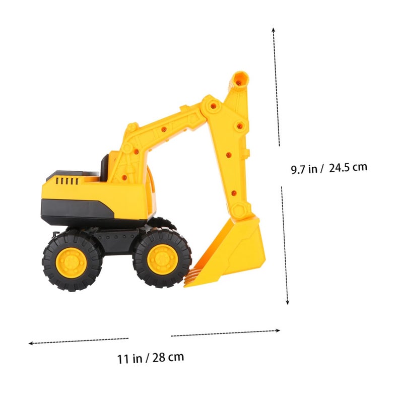 Medium Yellow Plastic Beach Excavator Sand Toy Car for Outdoor Fun and Early Learning - Image 3