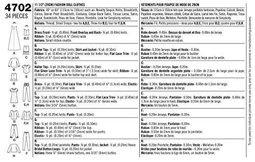 Simplicity 4702 Doll Going Out Clothing Sewing Pattern for Girls by Andrea Schewe, Size 11.5'' - Image 2