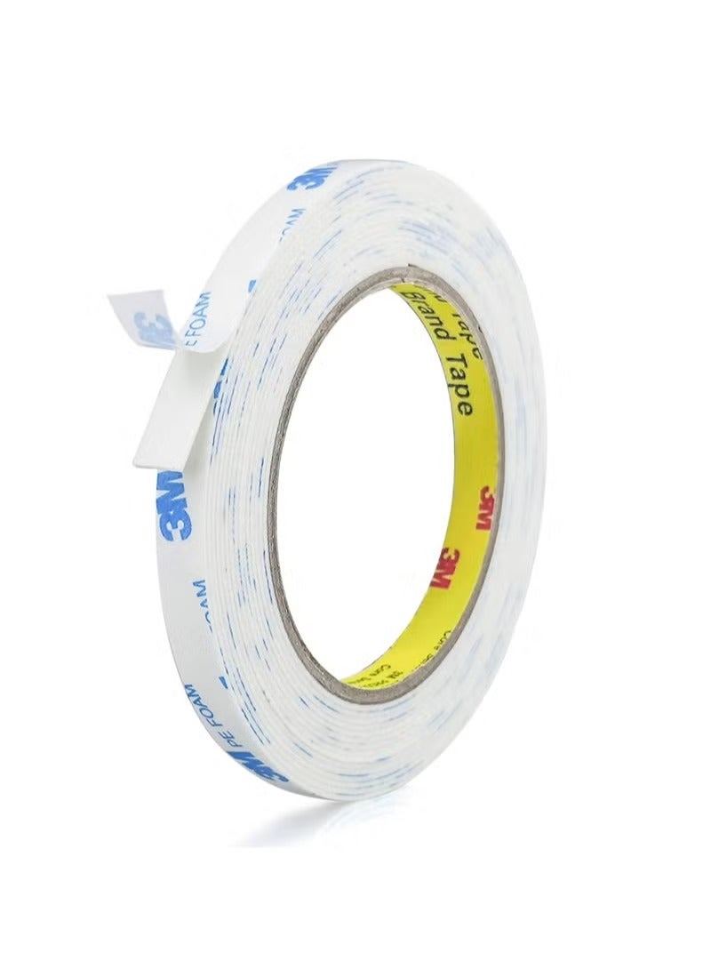 3M Double Sided Tape 1cm*3meter, Mounting Tape Heavy Duty, Removeable PE Foam Tape Strips, Strong Adhesive Tape Waterproof Free Damage for Paint Wall Picture Hanging Poster - Image 2