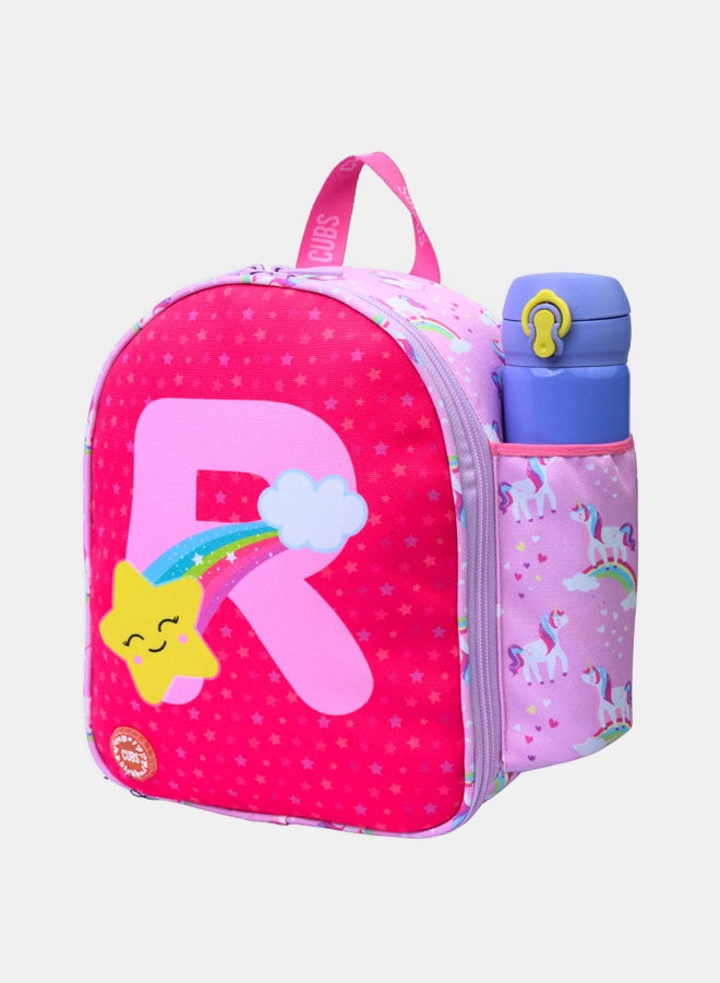 CUBS Nursery Pink Unicorn Letter R Lunch backpack - Image 2