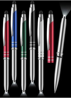 Y&D Stylus Pen for Touchscreen Devices, 5 Pcs Multi-Function Capacitive With LED Flashlight, Ballpoint 1.0 mm Black Ink Metal Touch Screens, 3 In 1  - Image 1