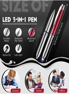 Y&D Stylus Pen for Touchscreen Devices, 5 Pcs Multi-Function Capacitive With LED Flashlight, Ballpoint 1.0 mm Black Ink Metal Touch Screens, 3 In 1  - Image 5
