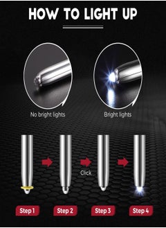 Y&D Stylus Pen for Touchscreen Devices, 5 Pcs Multi-Function Capacitive With LED Flashlight, Ballpoint 1.0 mm Black Ink Metal Touch Screens, 3 In 1  - Image 4