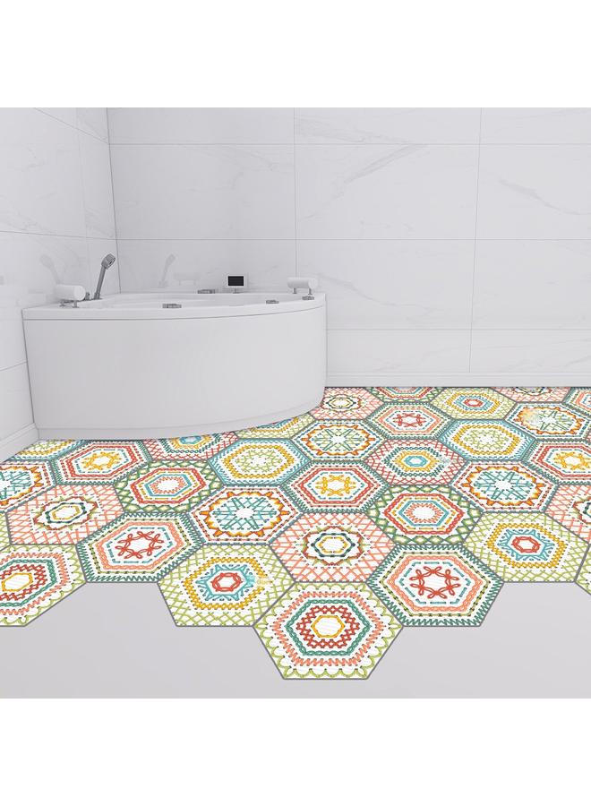 الأزرق جي دبليو Tile sticker سداسية مرصعة بالطوب الخزفي الحمام ملصق جدار المطبخ ملصق أرضي غير قابل للانزلاق LB041-056 - Image 4