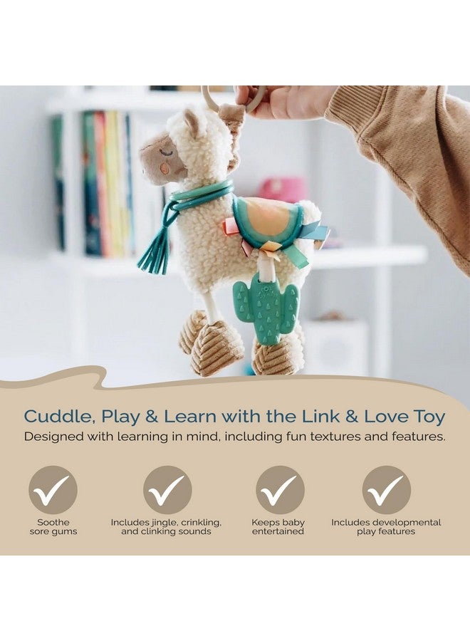 إيتزي ريتزي لعبة إيتزي ريتزي لينك آند لوف لعربة الأطفال أو مقعد السيارة؛ تتميز بشرائط محكمة، وأصوات تجعيد، وحلقات رنين، وعضاضة سيليكون؛ مصممة للأعمار من 0 شهر فما فوق (لاما) - Image 2