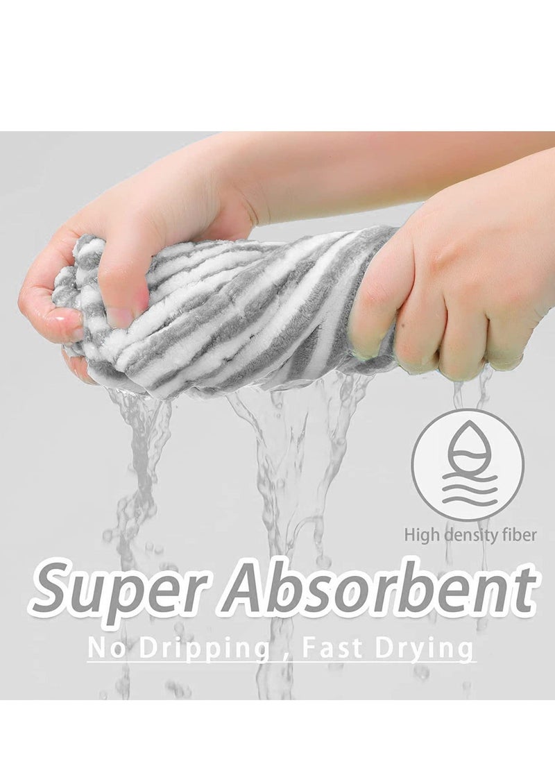 Microfiber Hair Towel Cap 2 Pack Rapid Drying Towel For Hair for Wet Hair, Hair Care Accessory, Ultra Soft Super Absorbent Hair Drying Towel Turban Gray and Pink Bow Hair Towel Wrap - Image 4