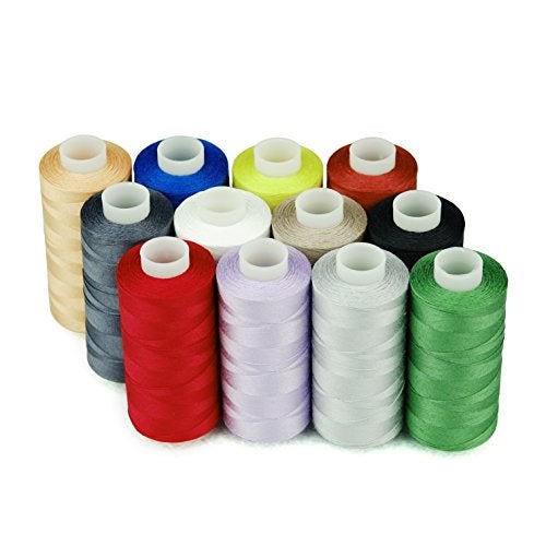 Simthread 12 Multi Colors 100 Cotton Sewing Thread 50s3 Thread for Quilting etc  550 Yards Each 12C02 - Image 1