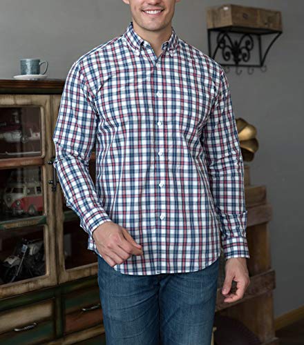 Double Pump Mens Button Down Shirts Cotton Long Sleeve Shirts Regular Fit(RM08LS08,L) - Image 2