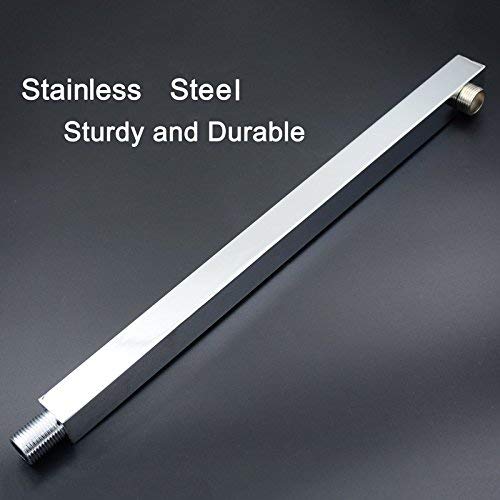 RSP Quality bit® Square Shower Arm with Wall Flange, Chrome Finish (18-INCH) - Image 2