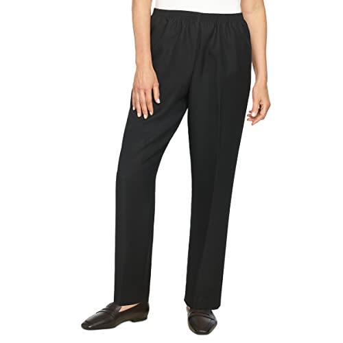 Alfred Dunner Women's Poly Proportioned Short Pant, Black, 10 Petite - Image 1