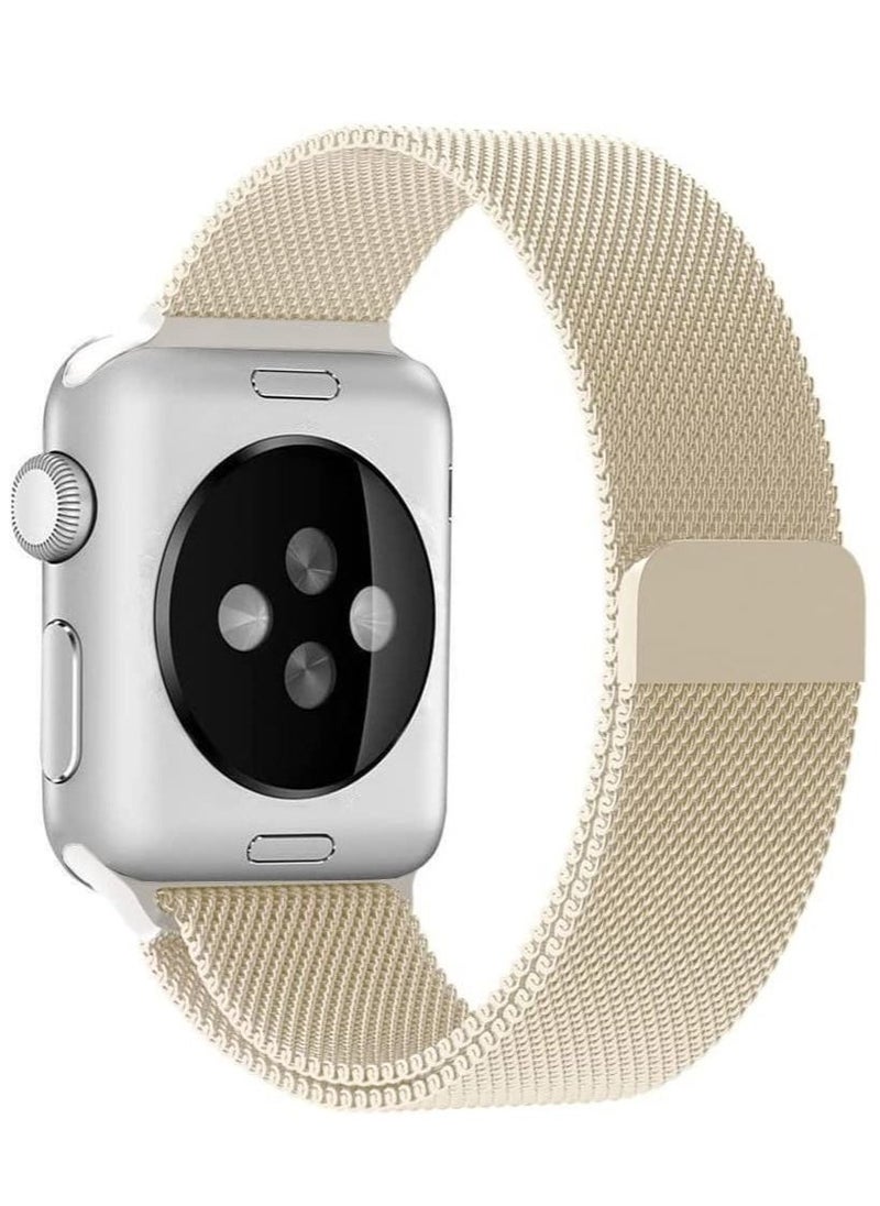 Phone Planet for Apple Watch Band 49mm 45mm 44mm 42mm Stainless Steel Metal Strap Milanese Loop Alloy Replacement for iWatch Series ultra/8/7/SE/6/5/4/3/2/1  Champagne Gold) - Image 2