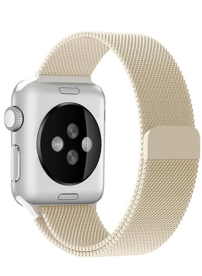 Phone Planet for Apple Watch Band 49mm 45mm 44mm 42mm Stainless Steel Metal Strap Milanese Loop Alloy Replacement for iWatch Series ultra/8/7/SE/6/5/4/3/2/1  Champagne Gold) - Image 4