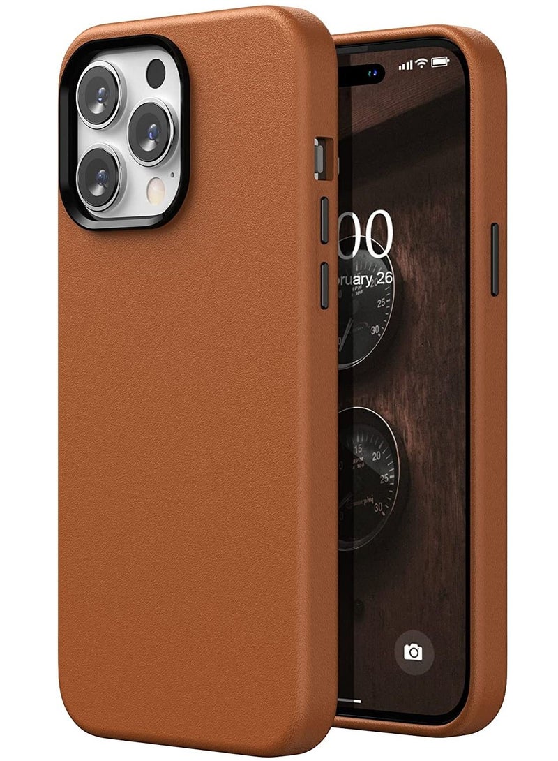 TIGER Premium Brown PU Leather Case for 6.7-Inch Smartphone – Soft Microfiber Lining, Metallic Side Buttons, Shockproof Slim Protective Cover with Sleek Grip Design, Compatible with 2022 Models - Image 1