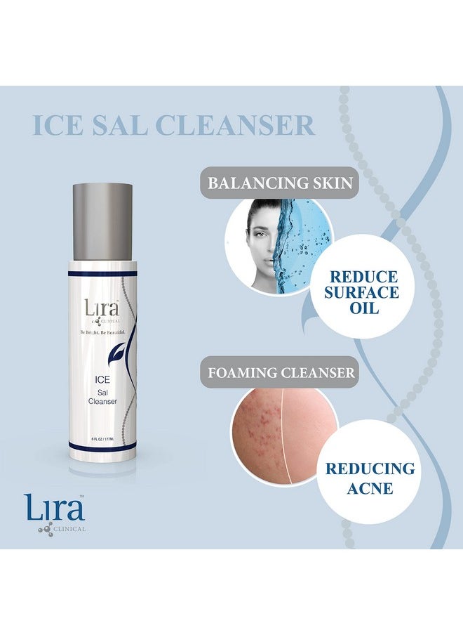 LIRA CLINICAL - Ira Clinical Ice Sal Cleanser Cooling Facial Cleanser For Acne Treatment With Salicylic Acid Mastiha Peptides & Plant Stem Cells Face Wash For Oily & Acneprone Skin 6 Fl Oz - Image 1