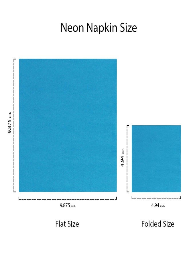 Party Essentials Paper 2-Ply Square Color Napkins, 9.875" x 9.875" Cocktail Beverage, Bright Blue, 96-Count - Image 2