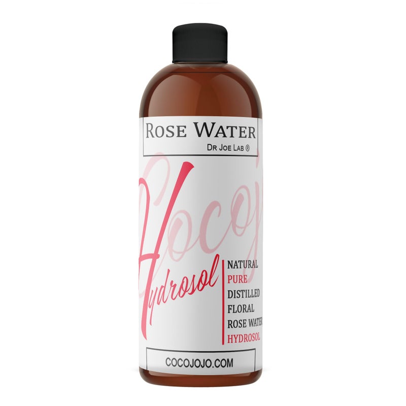 cocojojo Rose Water Hydrosol - 8 oz & Sprayer - 100% Natural Pure Steam Distilled Bulgarian Rosewater Facial Floral Hydrating Toner Mist - Face Skin Hair Locs Dreads Body Bath Spray Spritz - Packaging May Vary - Image 1