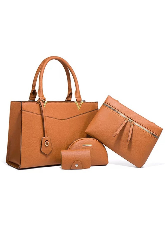 general New Fashion 4-Piece Set Large Capacity Tote and Crossbody Convertible Organizer Bag for Women - Image 1