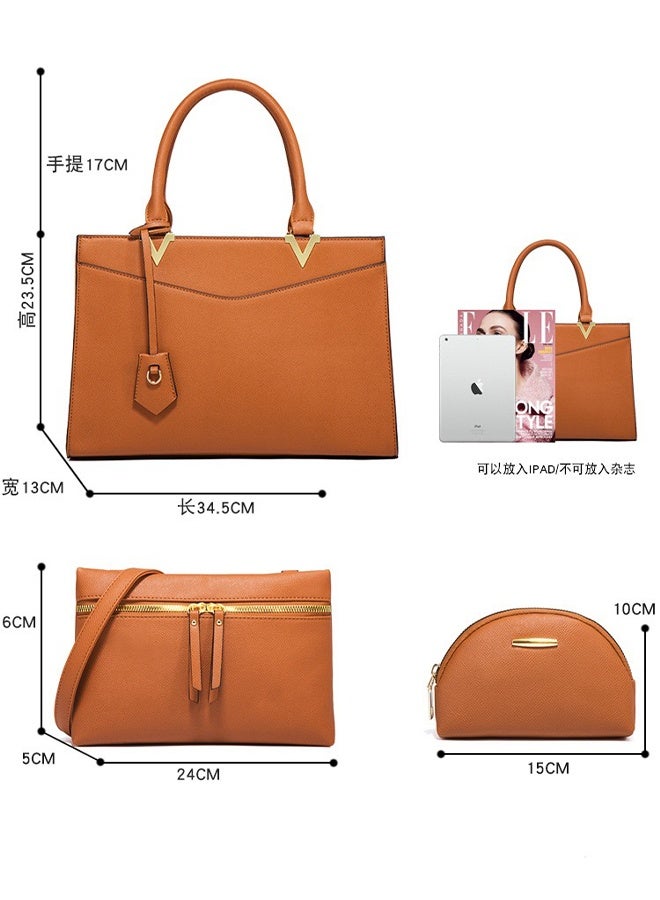 general New Fashion 4-Piece Set Large Capacity Tote and Crossbody Convertible Organizer Bag for Women - Image 3