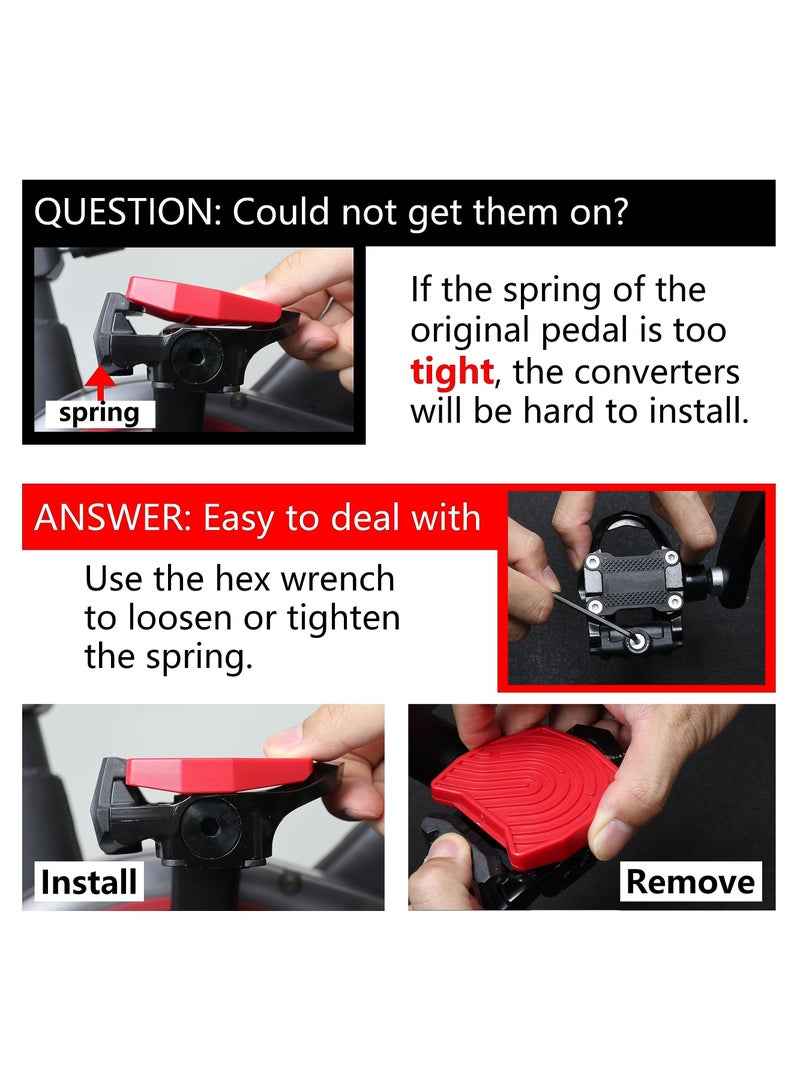 Y&D Pedal Converter Compatible with Peloton Bike & Plus, Pedals for Regular Shoes Fit Original Bike+, Replacement Adapter, Flat Platform Clipless - Image 2