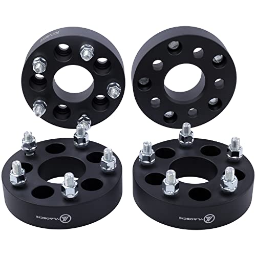 VLAOSCHI Black Forged 5x5.5 to 5x4.5 Wheel Adapters 1.5 Inch with 1/2" Studs Compatible with Dodge F-ord 5 Lug 5x139.7 to 5x114.3 for 1994-2001 R-AM 1500 | 1975-1996 F150 | 1976-1986 CJ - Pack of 4 - Image 1