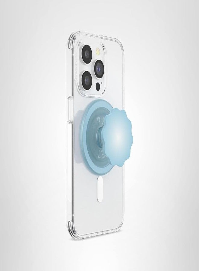 PopSockets: PopGrip لـ MagSafe - حامل ومقبض هاتف قابل للتمديد مع غطاء قابل للتبديل للهواتف الذكية والأغطية، حلقة محول مرفقة، متوافق مع الشحن اللاسلكي - أزرق