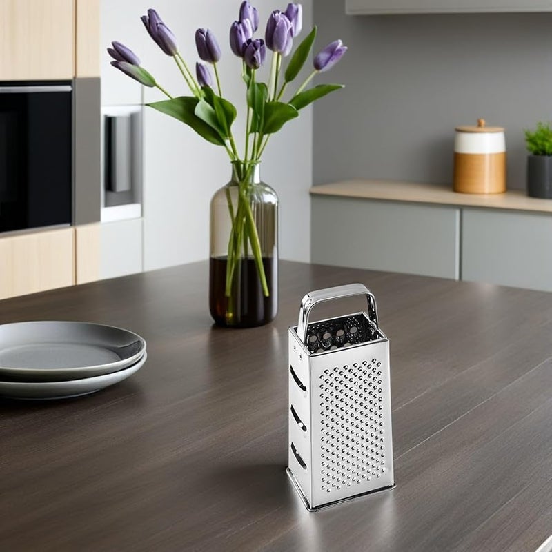 مبشرة صندوق من الفولاذ المقاوم للصدأ أداة مطبخ متعددة الأغراض للخضروات والجبن والبطاطس والجزر سهلة التنظيف - Image 5