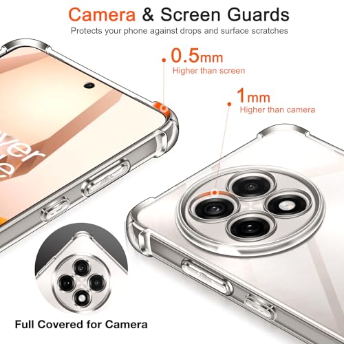 Lustree ustree Back Cover for OnePlus 13R 5G, Transparent TPU Shockproof Case with Four Corner Protection & Raised Camera Guard, Slim Protective Mobile Cover - Image 3