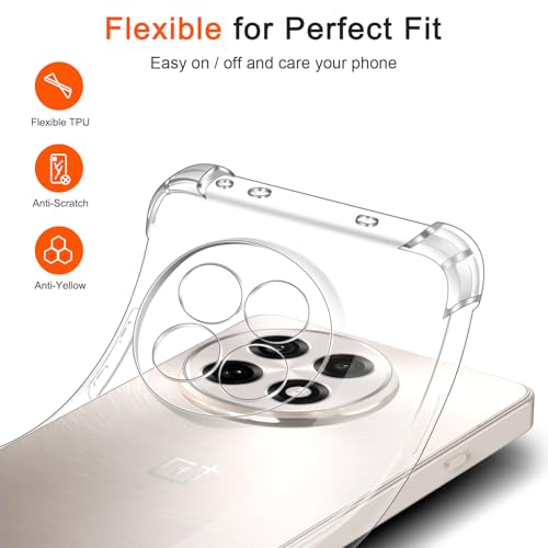Lustree ustree Back Cover for OnePlus 13R 5G, Transparent TPU Shockproof Case with Four Corner Protection & Raised Camera Guard, Slim Protective Mobile Cover - Image 5