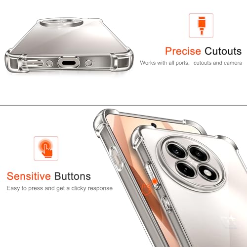 Lustree ustree Back Cover for OnePlus 13R 5G, Transparent TPU Shockproof Case with Four Corner Protection & Raised Camera Guard, Slim Protective Mobile Cover - Image 4