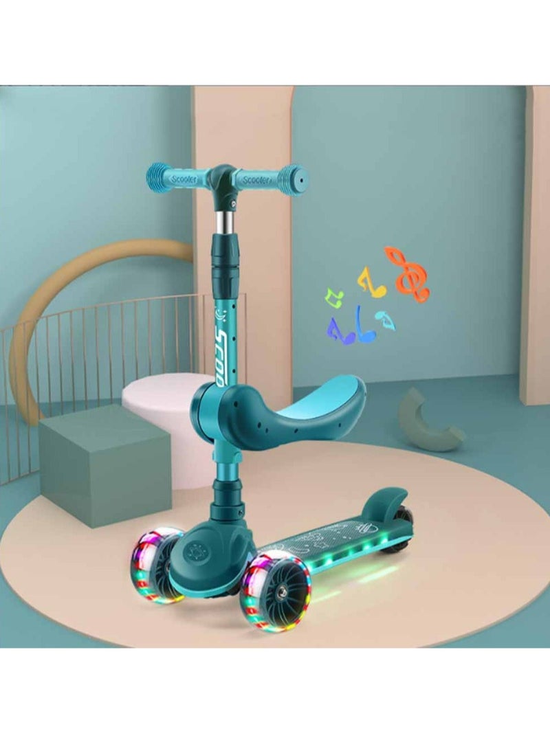 Mi VAZA Kids Three Wheel Scooter With Light Up LED Wheels For Toddlers Girls & Boys, 4 Adjustable Height & Flip-able Seat, Lean To Steer, Extra-wide Deck, Light Up Wheels For Children From 3-14 Years Old  - Image 5