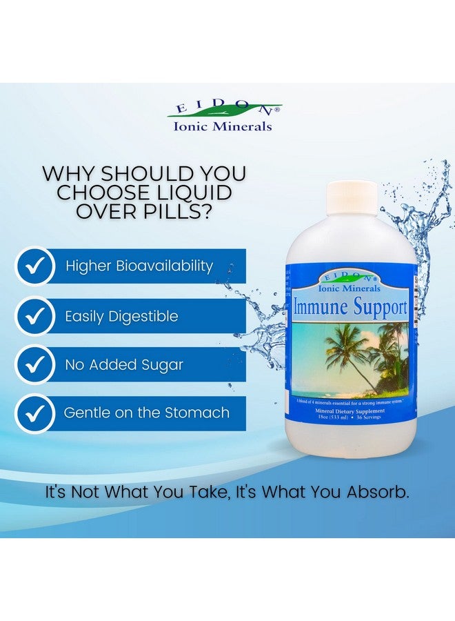 Eidon Ionic Minerals Eidon Liquid Immune Support Supplement with Zinc, Selenium, Maintains & Supports Immune System, Bioavailable, No Additives - 18 oz - Image 3