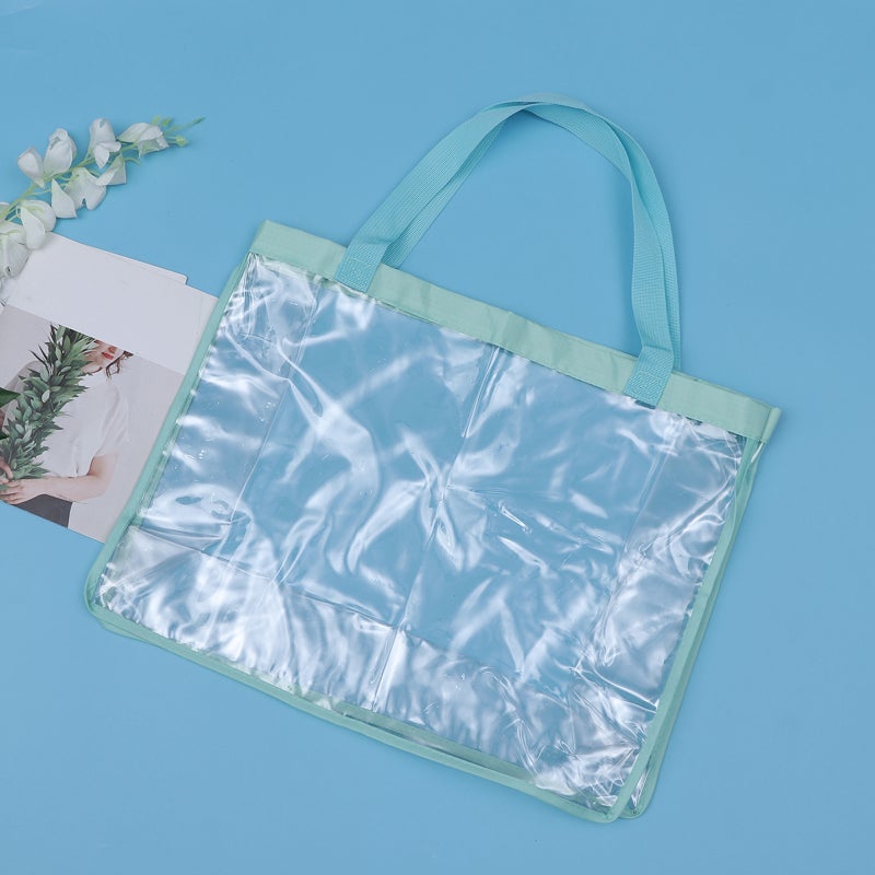PVC Shopping Bag Portable Storage Bag Large Capacity Clear Beach Shoulder Bag Casual Handbag ( ) - Image 5