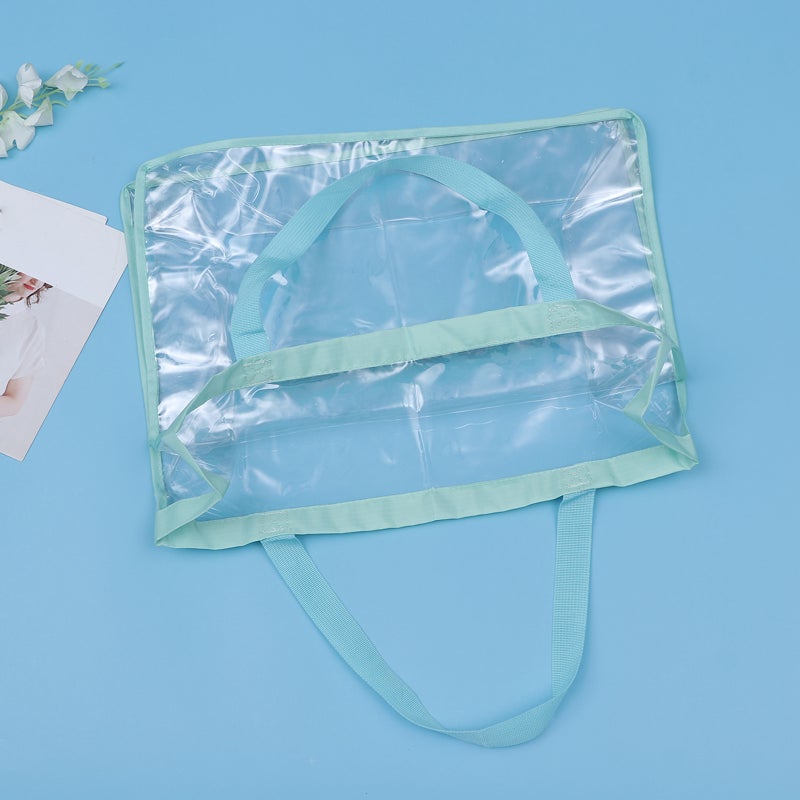 PVC Shopping Bag Portable Storage Bag Large Capacity Clear Beach Shoulder Bag Casual Handbag ( ) - Image 3