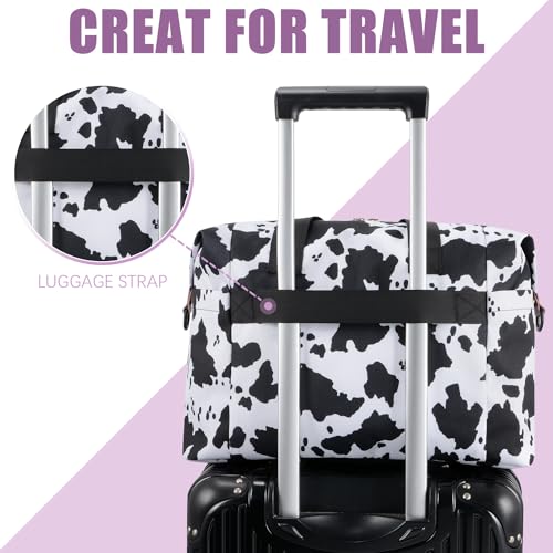 Tuwubi Diaper Bag Tote,Baby Diaper Bag with Pacifier Case Large Travel Diaper Tote Caddy for Mom and Dad Multifunction Large Baby Bag - M-Cow Print - Image 5