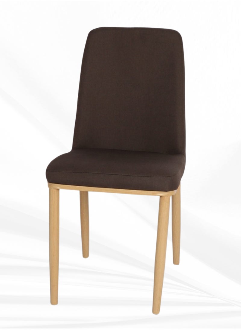 PixelsFurniture Pixels Furniture Kitchen Chair with Backrest and Solid Metal Legs in Wood Grain Painted Wood Look, for Living Room and Dining Room  - Image 1