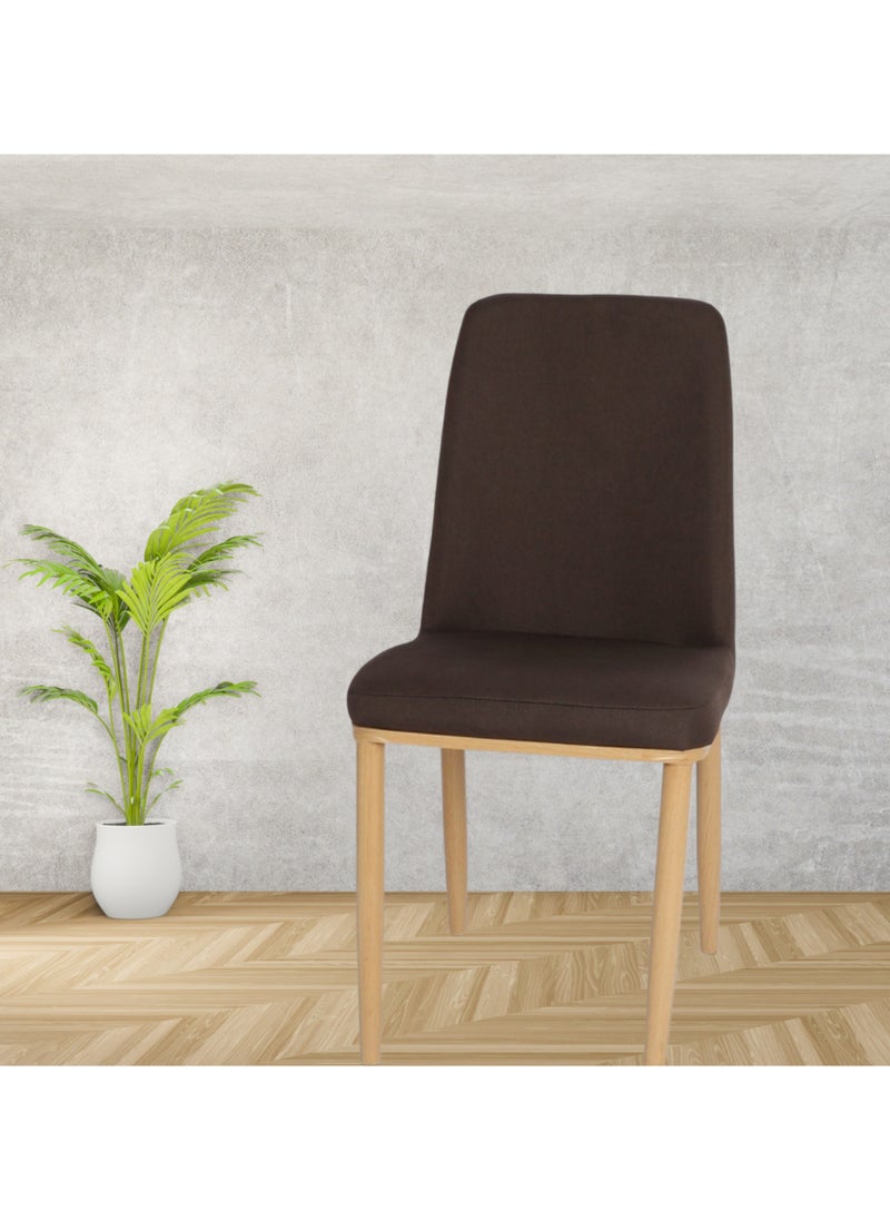 PixelsFurniture Pixels Furniture Kitchen Chair with Backrest and Solid Metal Legs in Wood Grain Painted Wood Look, for Living Room and Dining Room  - Image 2